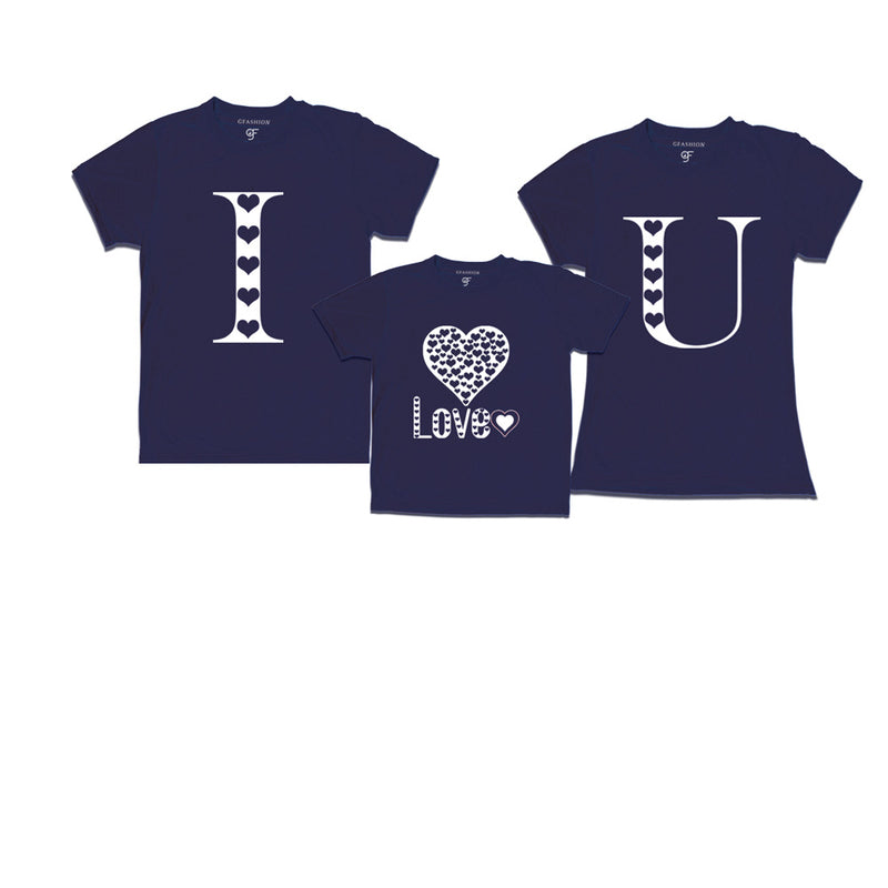 matching loving family t-shirt set of 3 dad mom and girl