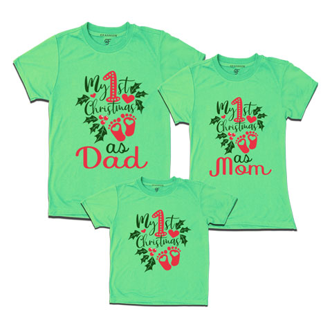 my first Christmas as a dad-mom-baby t shirts