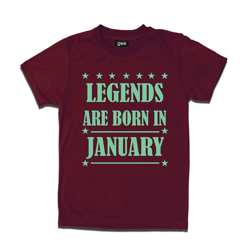Legends Born in January-Birthday t-shirts