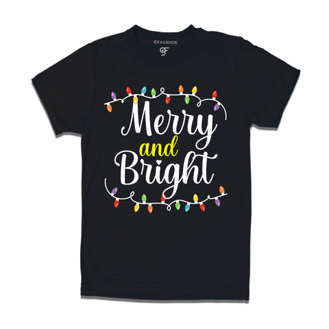 Merry And Bright christmas light Design T Shirt