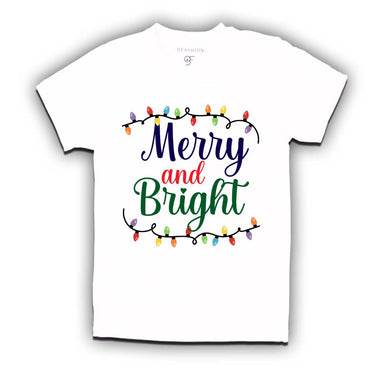 Merry And Bright christmas light Design T Shirt
