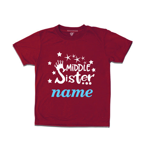 Middle Sister Name Customize t-shirts