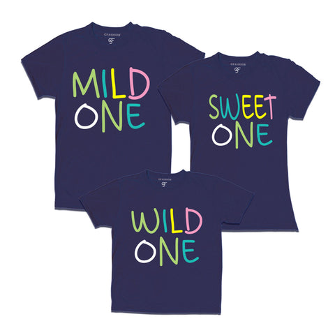 mild one sweet one wild one family tshirts