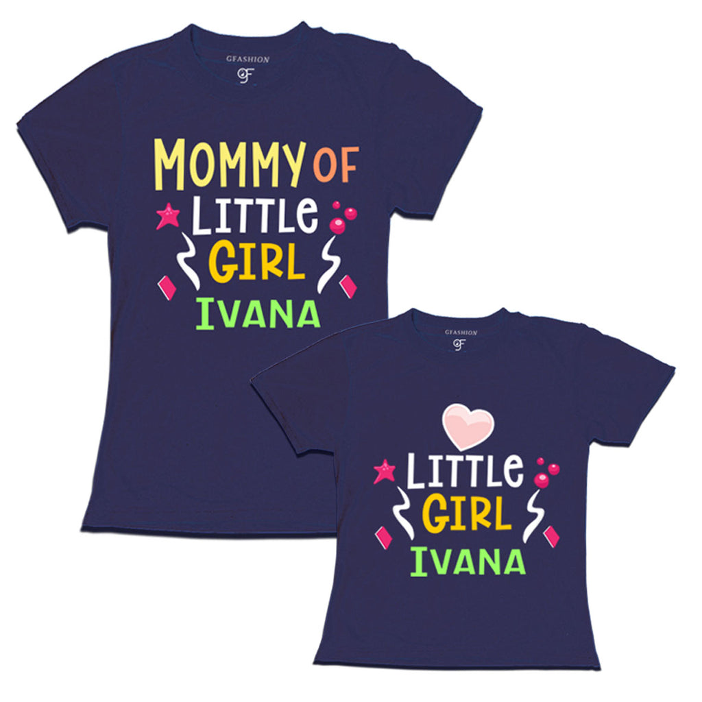 mommy of the little-little girl name customize mom and daughter t-shirts