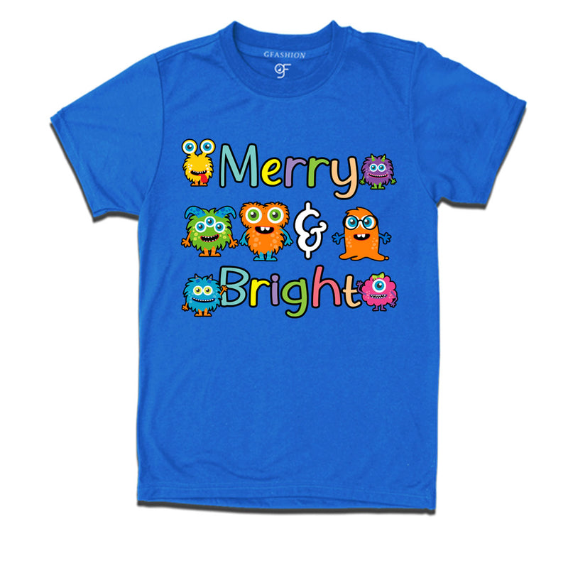 merry & bright monster christmas t-shirts