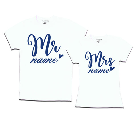 customized couple t shirts mr & mrs name