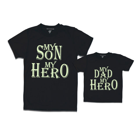 my son my hero t-shirts - my dad my hero t-shirts -father's day t shirts for dad son-black