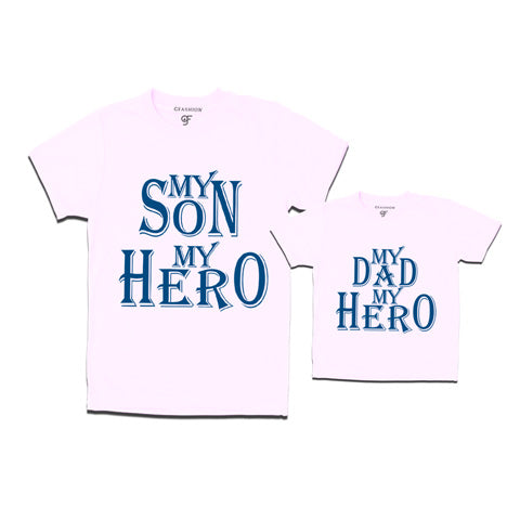 my son my hero t-shirts - my dad my hero t-shirts -father's day t shirts for dad son-white
