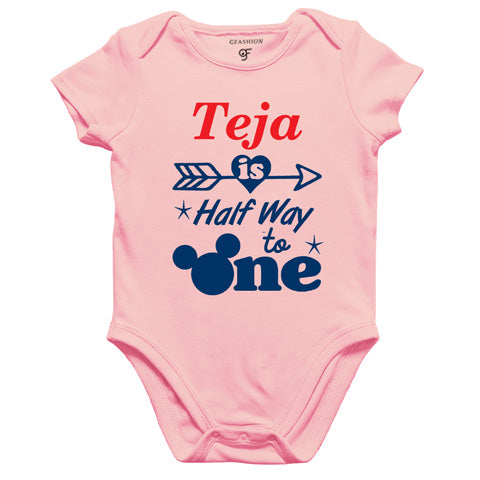 half way to one name customize bodysuit