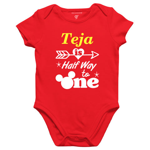 half way to one name customize bodysuit