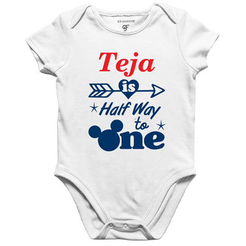 half way to one name customize bodysuit