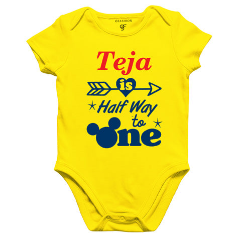 half way to one name customize bodysuit