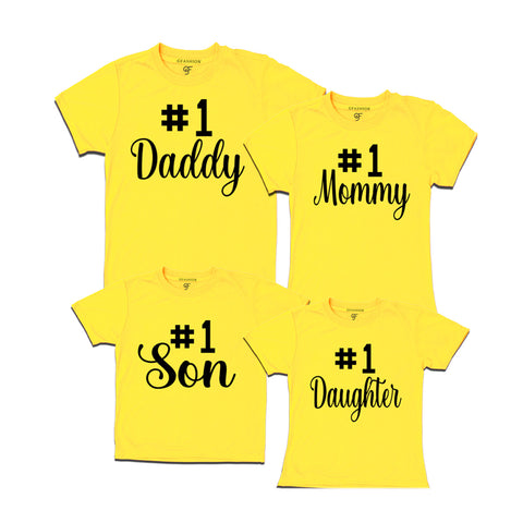 No1 Matching Family T shirts set of 3 - 4