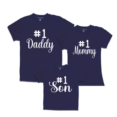 Family T-shirts-No1 dad mom son