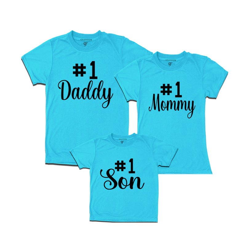 Family T-shirts-No1 dad mom son