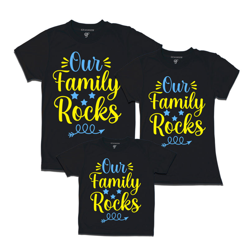 Our Family Rock Family t shirts set of 3