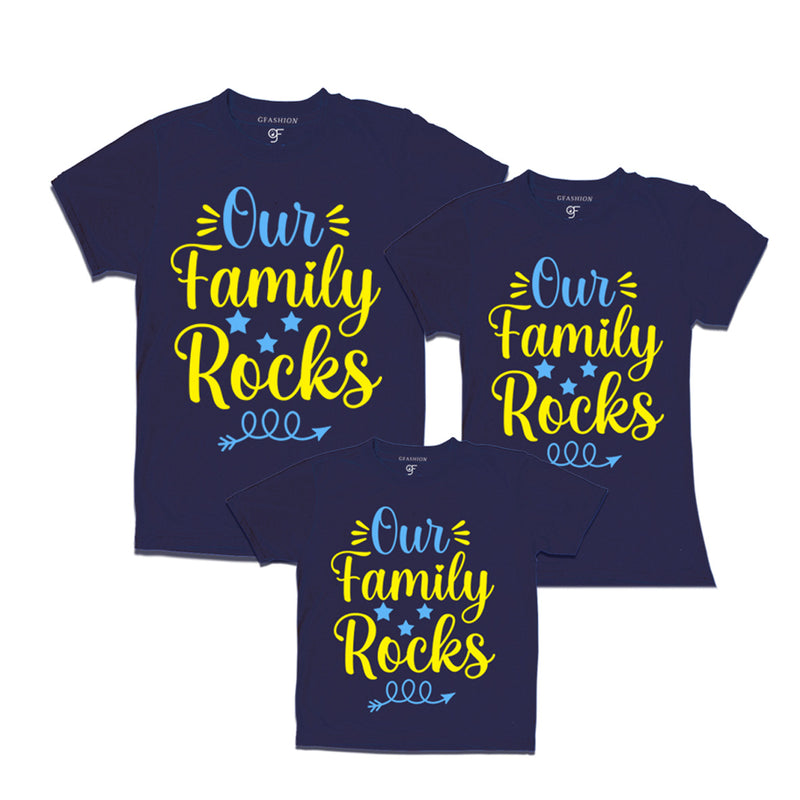 Our Family Rocks Family -shirts set of 3