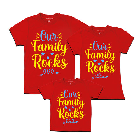 Our Family Rock Family t shirts set of 3