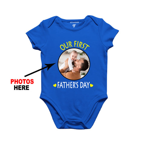 First Father's day photo customize rompers