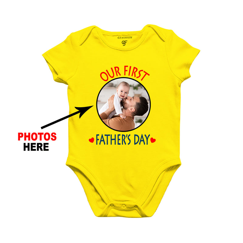 First Father's day photo customize rompers