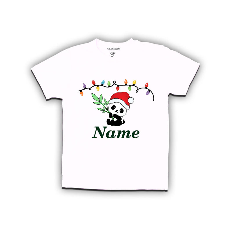 Christmas T-shirts For Kids panda with name