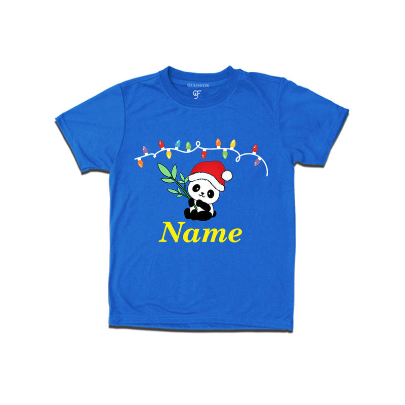 Christmas T-shirts For Kids panda with name