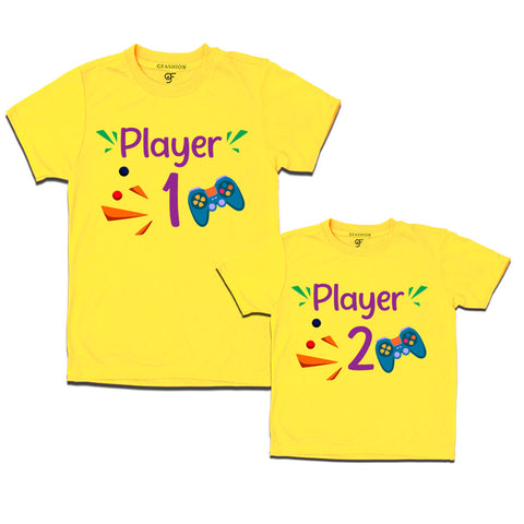 player 1 player 2 daddy daughter t-shirts