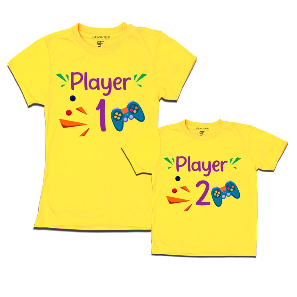 Matching T-Shirt for mom and son player 1 player 2