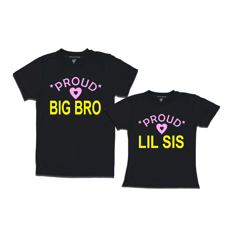 Proud Big Bro-Lil Sis T-shirts-Black