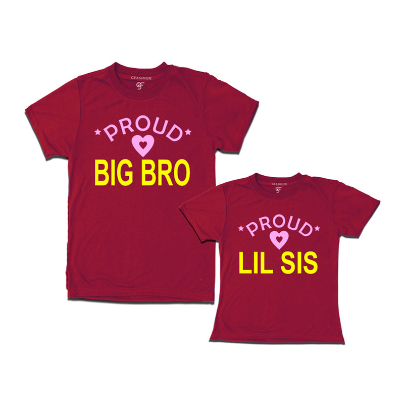 Proud Big Bro-Lil Sis T-shirts-Maroon