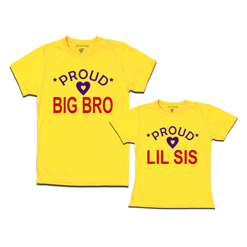 Proud Big Bro-Lil Sis T-shirts-Yellow