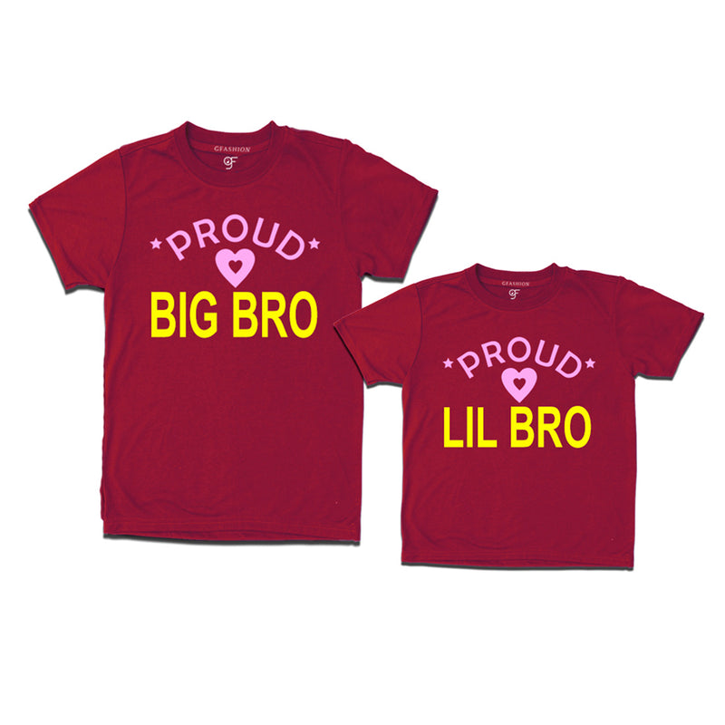 Proud Big Bro-Lil Bro T-shirts-maroon