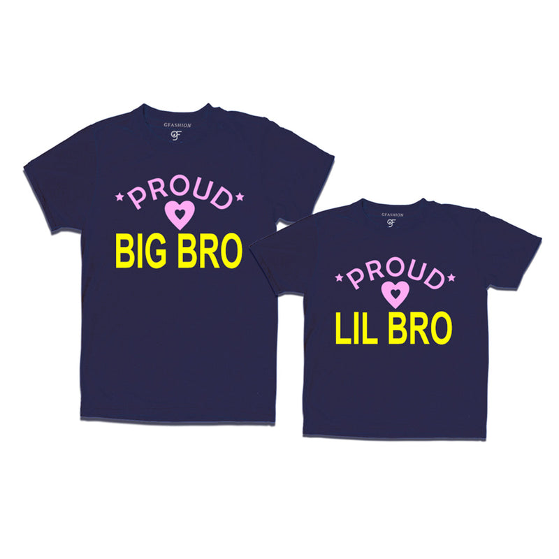 Proud Big Bro-Lil Bro T-shirts-navy