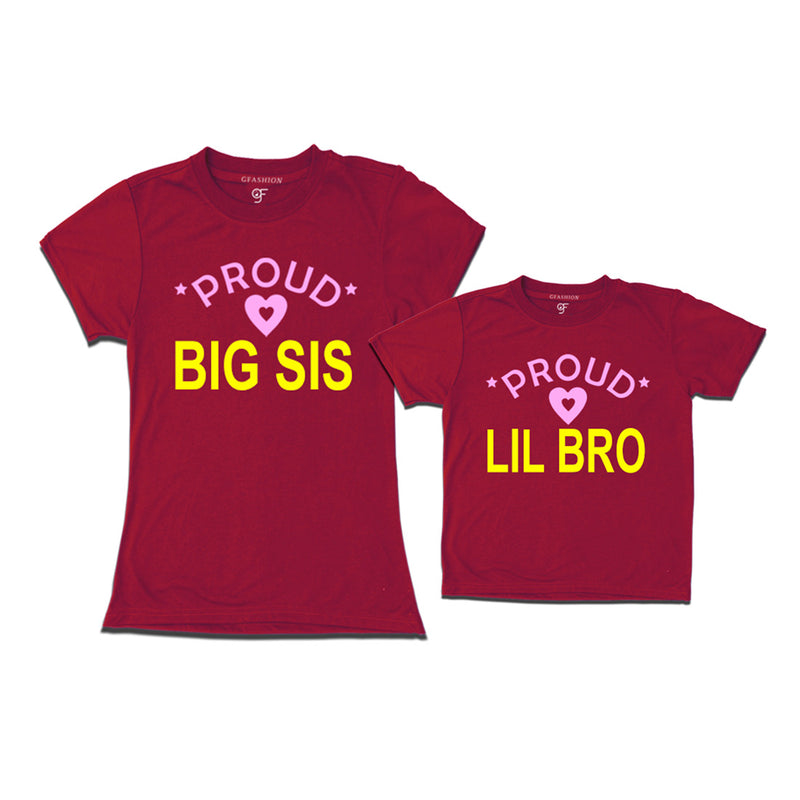 Proud Big Sis-Lil Bro T-shirts-Maroon