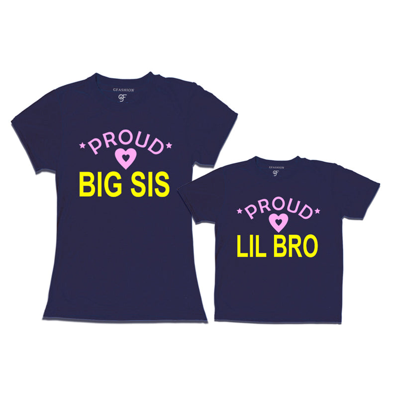 Proud Big Sis-Lil Bro T-shirts-Navy