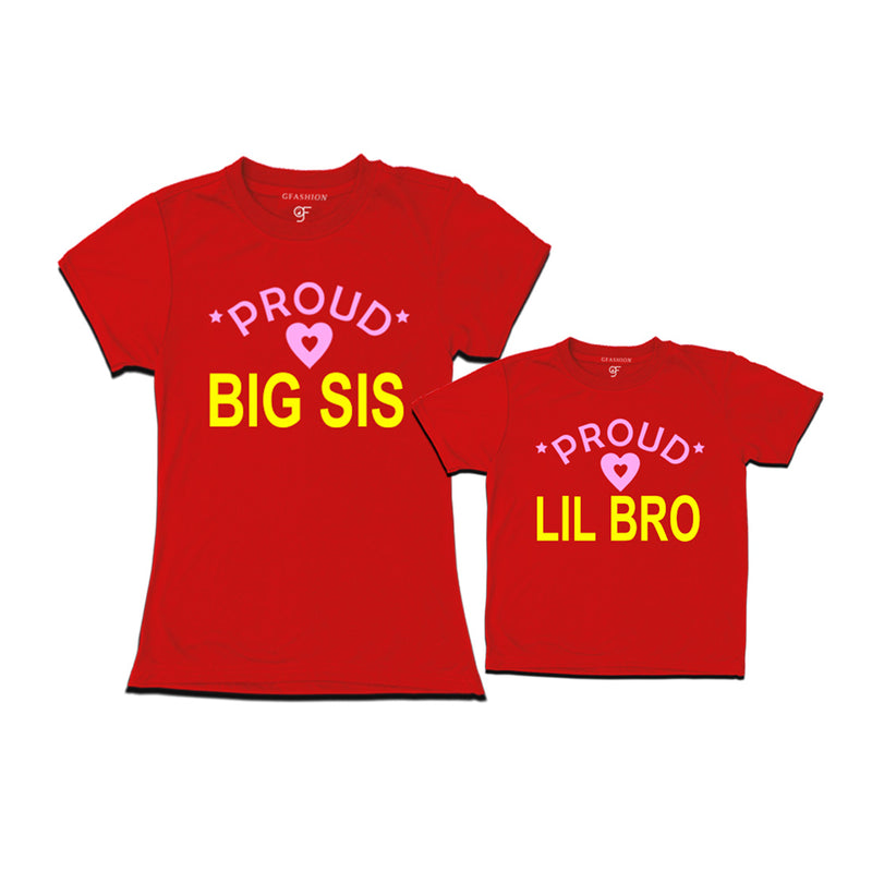 Proud Big Sis-Lil Bro T-shirts-Red