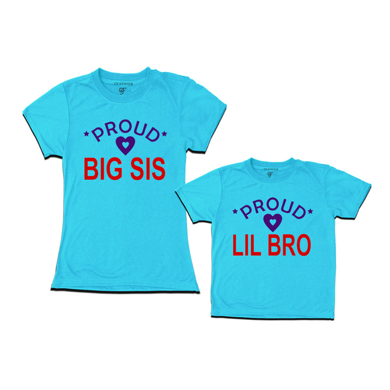 Proud Big Sis-Lil Bro T-shirts-Sky Blue