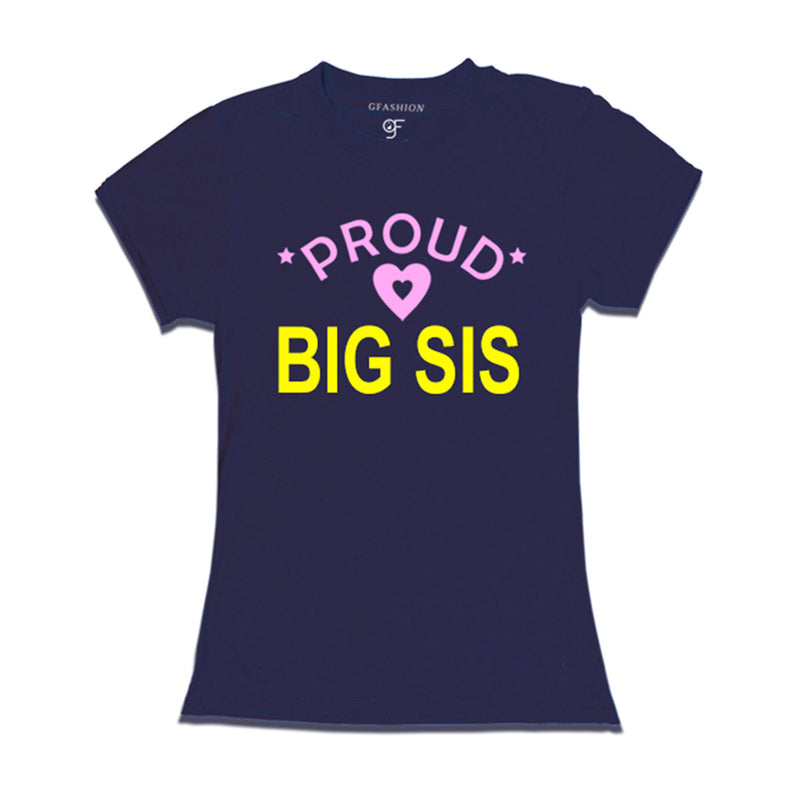 Proud Big Sis T-shirts-navy
