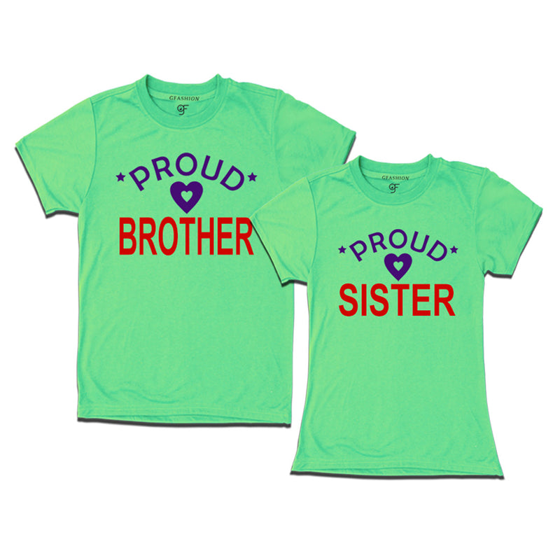 Proud Brother Sister T-shirts-Pista Green