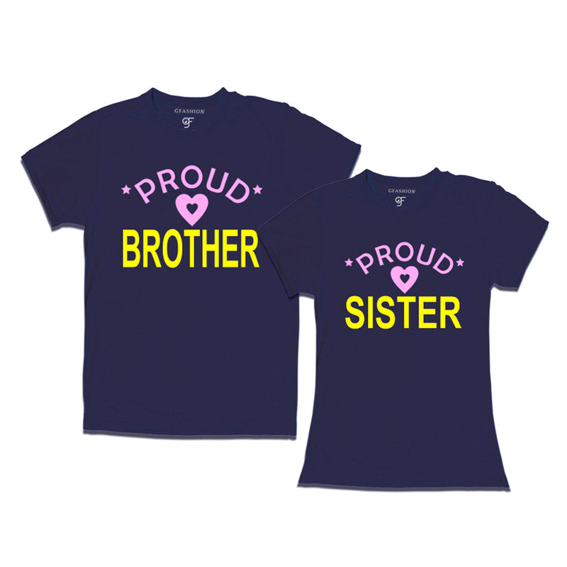 Proud Brother Sister T-shirts-navy