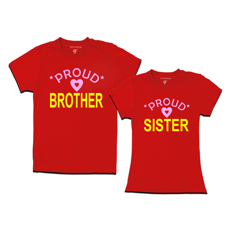 Proud Brother Sister T-shirts-Red