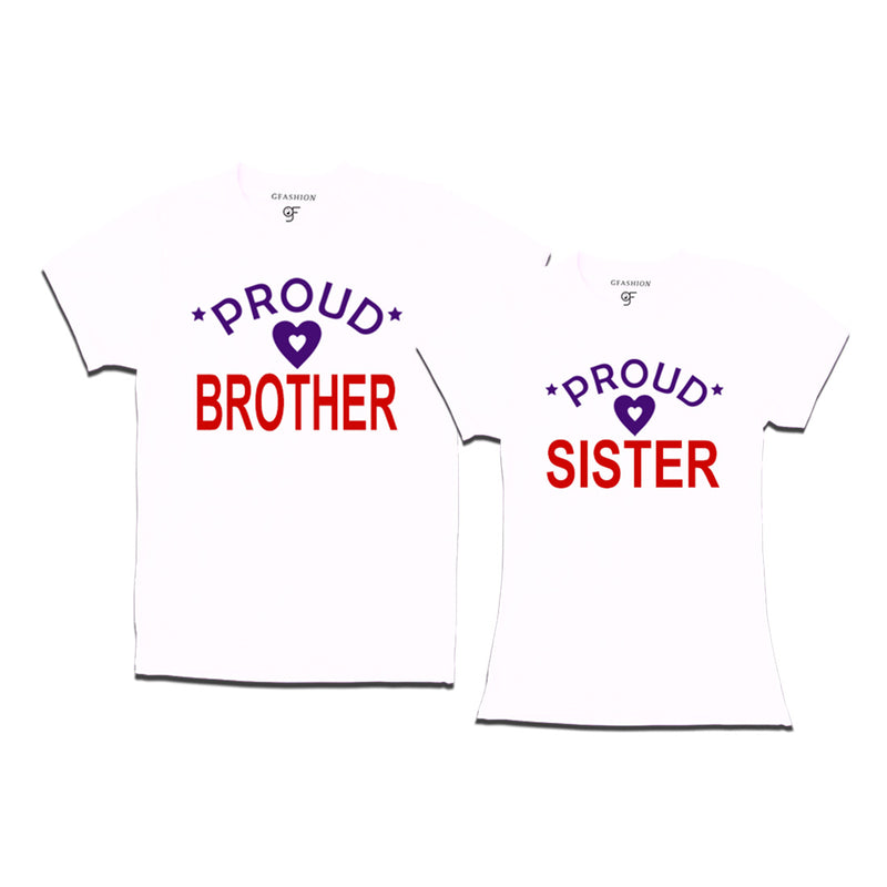 Proud Brother Sister T-shirts-White