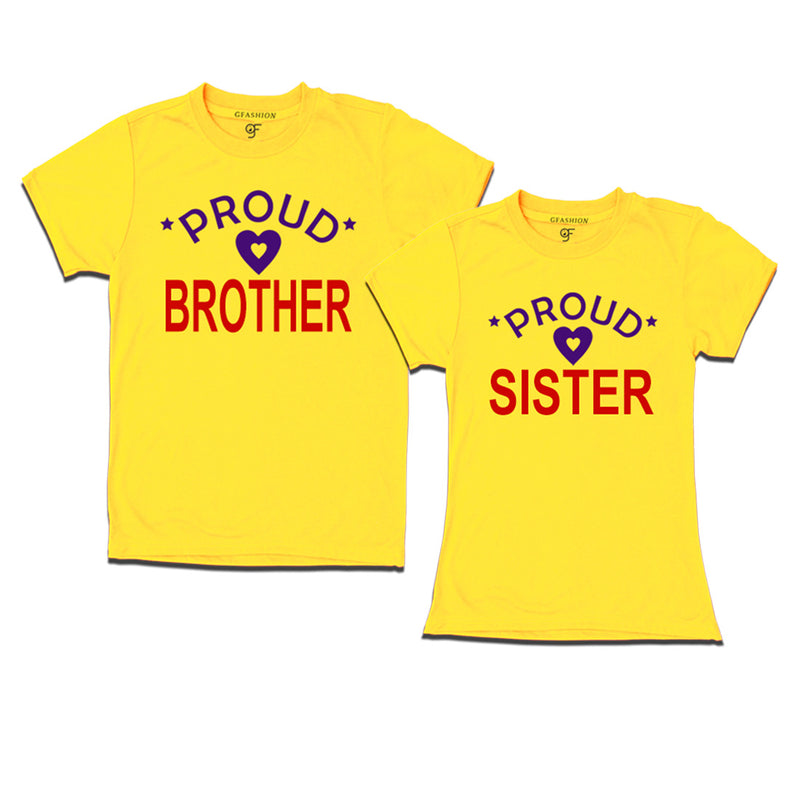 Proud Brother Sister T-shirts-Yellow