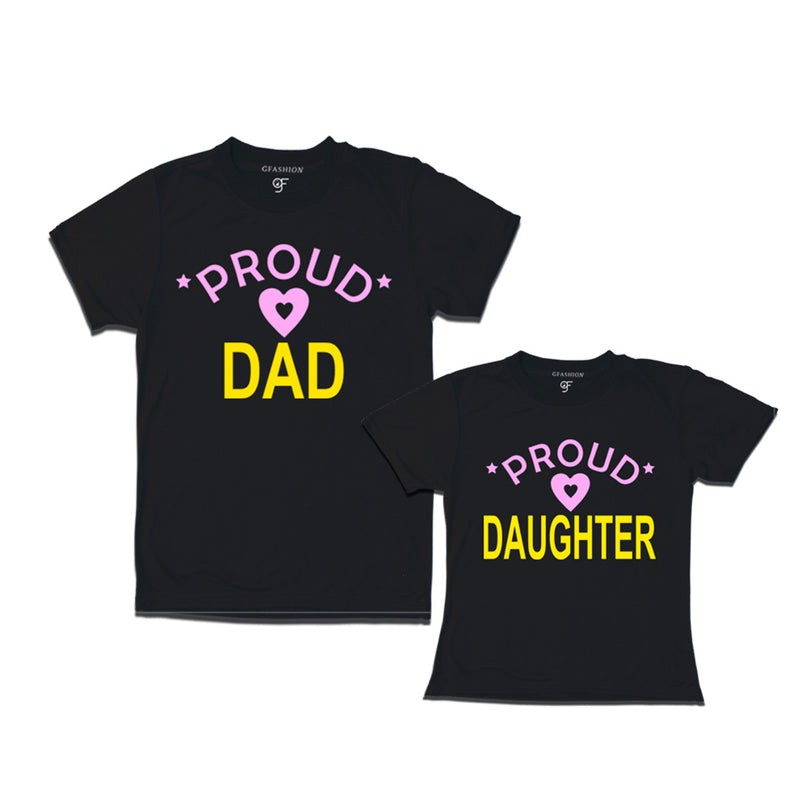 Proud dad daughter t shirts-black