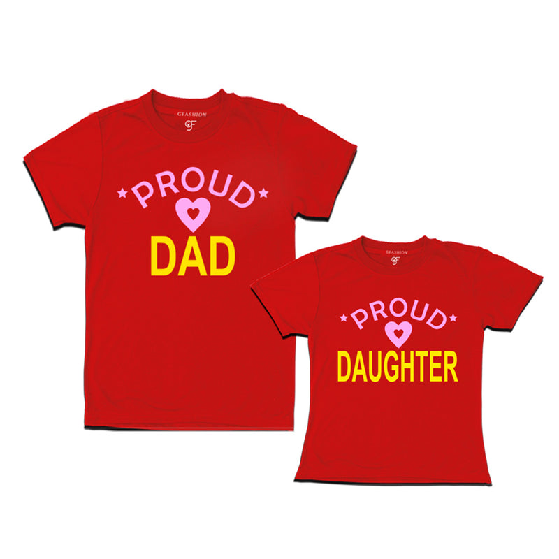 Proud dad daughter t shirts-Red