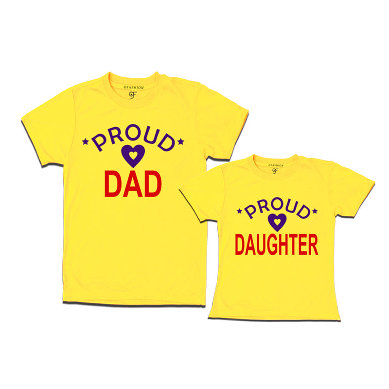 Proud dad daughter t shirts-Yellow