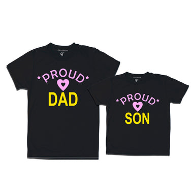 Proud Dad Son matching t-shirts-Black