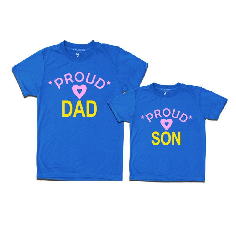 Proud Dad Son matching t-shirts-Blue