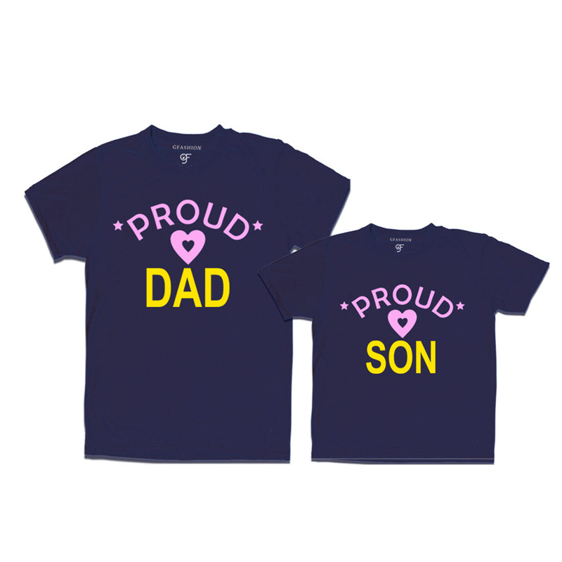 Proud Dad Son matching t-shirts-Navy