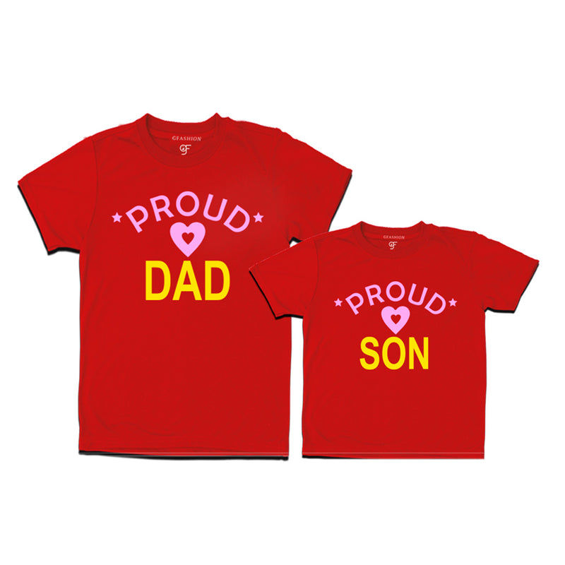 Proud Dad Son matching t-shirts-red
